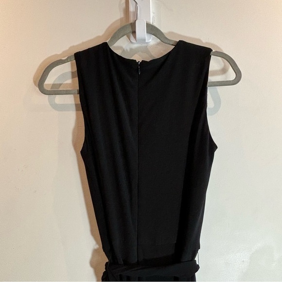 LAUREN RALPH LAUREN Sz 6 Slinky Jersey Knit Crew Neck Pockets Wide Leg Jumpsuit - Picture 9 of 13